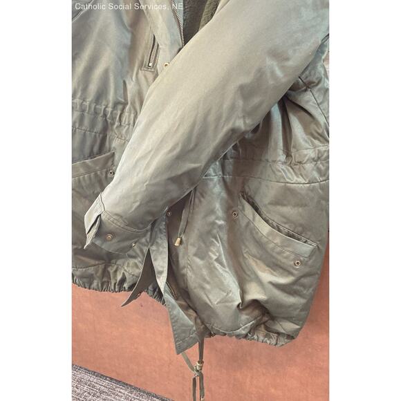 Torrid Olive Green Twill Faux Fur Hooded Anorak Winter Parka Jacket Size‎ 1 - Picture 8 of 12